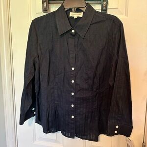 Jones New York Navy Button Down Women’s Top Size Large
